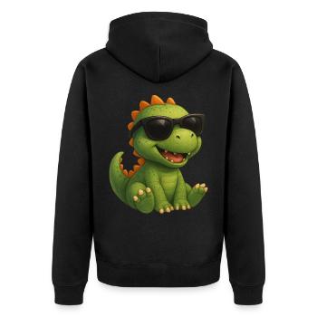 Dinosaure avec des lunettes de soleil - Veste à capuche bio Premium Unisexe - noir - Dos - Nico (187cm)