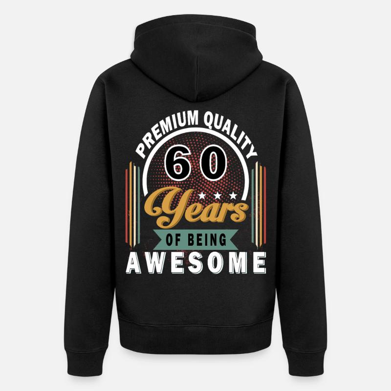 60 ans d’Awesome - Veste à capuche bio Premium Unisexe - noir