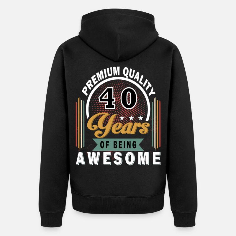 40 ans d’anniversaire génial - Veste à capuche bio Premium Unisexe - noir