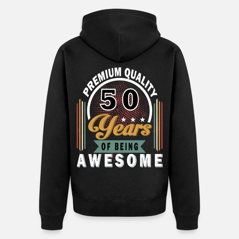 50 ans d’insigne d’anniversaire génial - Veste à capuche bio Premium Unisexe - noir