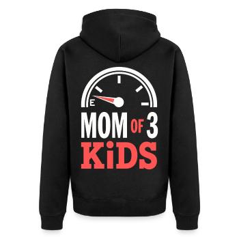 Mom Of 3 Kids Tank leer Mutter Humor - Unisex Premium Bio Zip Hoodie - Schwarz - Hinten - Nico (187cm)