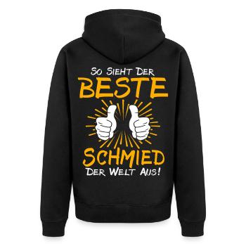 Blacksmith Gift Idea - Unisex Premium Organic Zip Hoodie - black - Back - Nico (187cm)