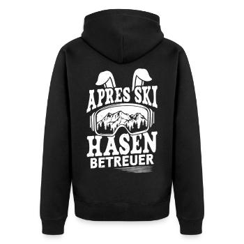 Moniteur de ski APRES-SKI LAPIN SUPERVISEUR Fun - Veste à capuche bio Premium Unisexe - noir - Dos - Nico (187cm)