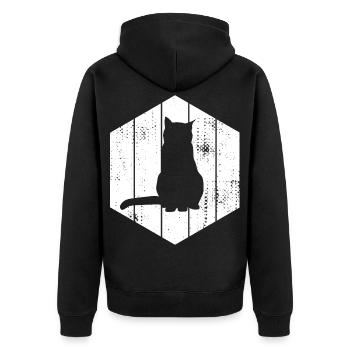 Croquis de chat - Veste à capuche bio Premium Unisexe - noir - Dos - Nico (187cm)