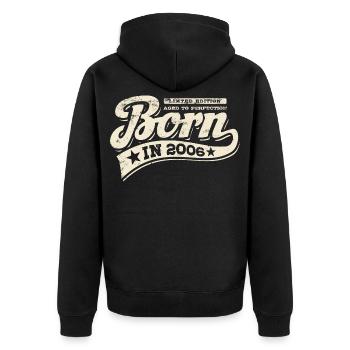Né en 2006 - Anniversaire - Édition limitée - Veste à capuche bio Premium Unisexe - noir - Dos - Nico (187cm)
