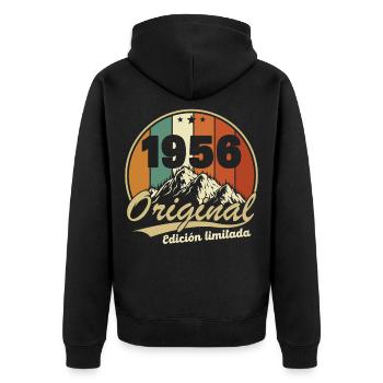 1956 Vintage Rétro Cadeau D'anniversaire - Veste à capuche bio Premium Unisexe - noir - Dos - Nico (187cm)