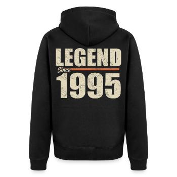 Anniversaire 1995 | Légende depuis 1995 - Veste à capuche bio Premium Unisexe - noir - Dos - Nico (187cm)