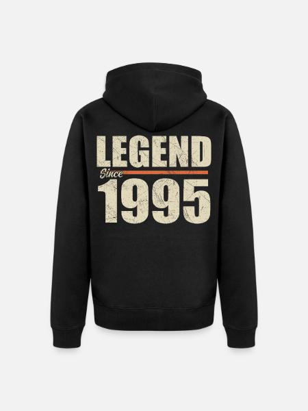 Anniversary 1995 | Legend since 1995 - Unisex Premium Organic Zip Hoodie - black
