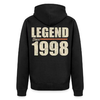 Anniversaire 1998 | Légende depuis 1998 - Veste à capuche bio Premium Unisexe - noir - Dos - Nico (187cm)