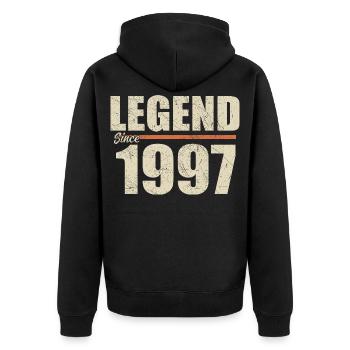 Anniversary 1997 | Legend since 1997 - Unisex Premium Organic Zip Hoodie - black - Back - Nico (187cm)