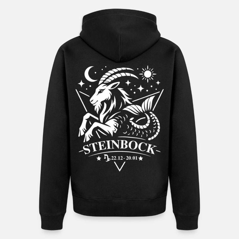 Signe du Capricorne - Veste à capuche bio Premium Unisexe - noir