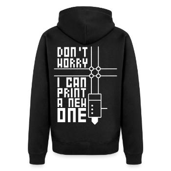 3D-Drucken 3D-Filament-3D-Drucker - Unisex Premium Bio Zip Hoodie - Schwarz - Hinten - Nico (187cm)
