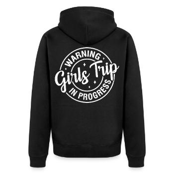 Girls Trip warning in progress cruise summer - Unisex Premium Organic Zip Hoodie - black - Back - Nico (187cm)