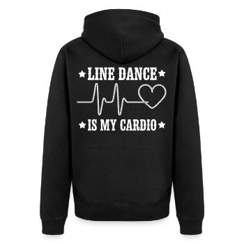 Motif cardio en ligne - Veste à capuche bio Premium Unisexe - noir - Dos - Nico (187cm)