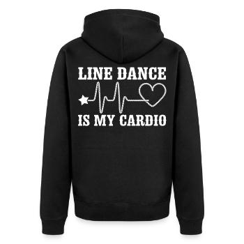 Line Dance Cardio Statement - Unisex Premium Organic Zip Hoodie - black - Back - Nico (187cm)