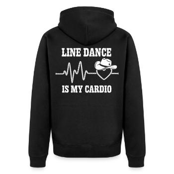 Danse en ligne Cardio Heart Cowboy - Veste à capuche bio Premium Unisexe - noir - Dos - Nico (187cm)