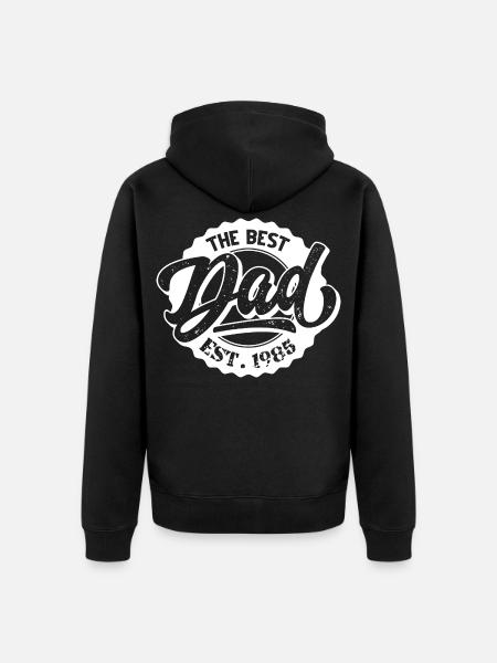 The Best Dad EST 1985 - Unisex Premium Organic Zip Hoodie - black