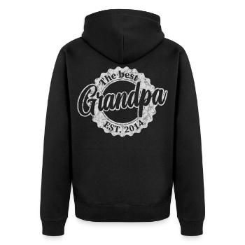 Le meilleur grand-père depuis 2014 - Veste à capuche bio Premium Unisexe - noir - Dos - Nico (187cm)