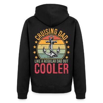 Cruising Dad Like A Regular Dad But Cooler - Unisex Premium Bio Zip Hoodie - Schwarz - Hinten - Nico (187cm)