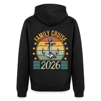 Family Cruise 2026 Summer Vacation - Unisex Premium Bio Zip Hoodie - Schwarz - Hinten - Nico (187cm)