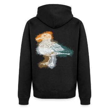 Zentangle Gull - Unisex Premium Organic Zip Hoodie - black - Back - Nico (187cm)