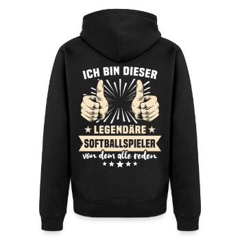 Citations de joueuses de softball - Veste à capuche bio Premium Unisexe - noir - Dos - Nico (187cm)
