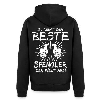 Bester Spengler - Unisex Premium Bio Zip Hoodie - Schwarz - Hinten - Nico (187cm)