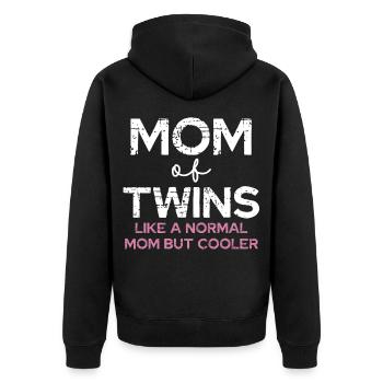 Maman de jumeaux – Diction cool - Veste à capuche bio Premium Unisexe - noir - Dos - Nico (187cm)