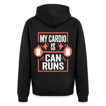 Boissons énergisantes : mon cardio fait des courses - Veste à capuche bio Premium Unisexe - noir - Dos - Nico (187cm)
