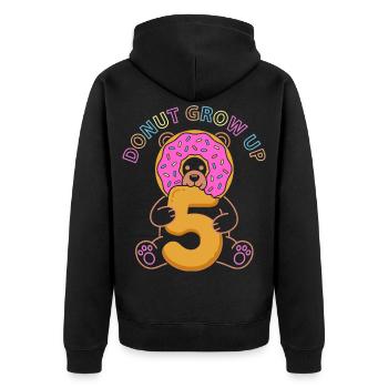 Donut Grow Up 5th Birthday Bear - Veste à capuche bio Premium Unisexe - noir - Dos - Nico (187cm)