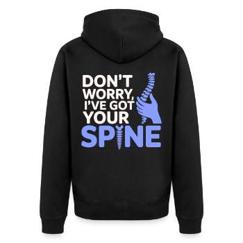 Chiropracteur : Gardez votre colonne vertébrale en ligne professionnellement - Veste à capuche bio Premium Unisexe - noir - Dos - Nico (187cm)