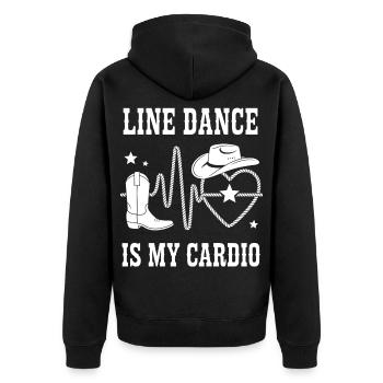 Line Dance Cardio Cowboy Heart - Unisex Premium Organic Zip Hoodie - black - Back - Nico (187cm)