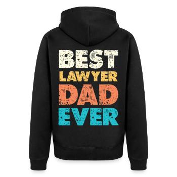 Meilleur papa avocat de tous les temps - Veste à capuche bio Premium Unisexe - noir - Dos - Nico (187cm)