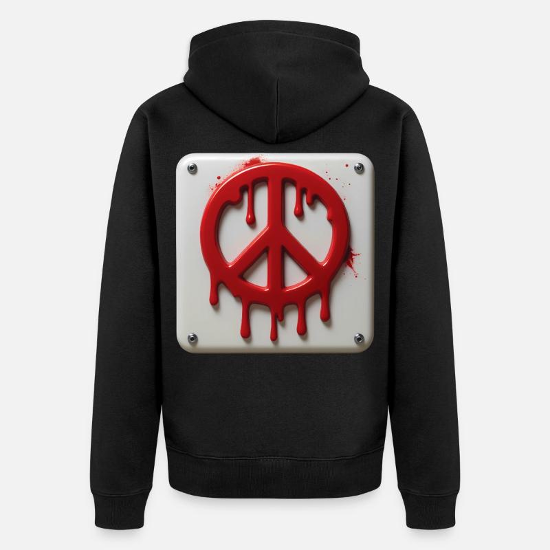 FRIEDENSNOTFALL #2 – Frieden & Liebe - Unisex Premium Bio Zip Hoodie - Schwarz