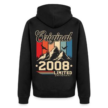 2008 Jahrgang Geburtstag Retro Vintage Geschenk - Veste à capuche bio Premium Unisexe - noir - Dos - Nico (187cm)