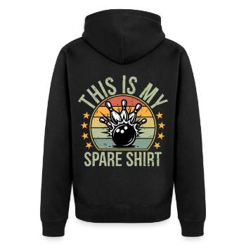 Funny This Is My Spare Shirt Bowling Alley Gutter - Unisex Premium Organic Zip Hoodie - black - Back - Nico (187cm)