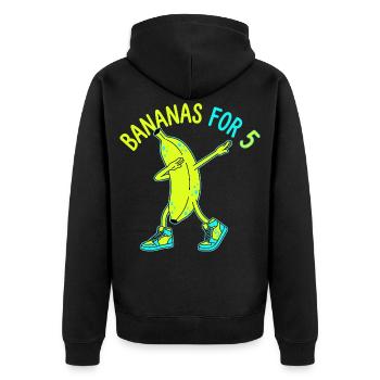 Bananes pour 5 Bananes à tamponner - Veste à capuche bio Premium Unisexe - noir - Dos - Nico (187cm)