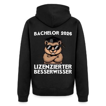 Licence 2026 Wombat avec lunettes de soleil - Veste à capuche bio Premium Unisexe - noir - Dos - Nico (187cm)