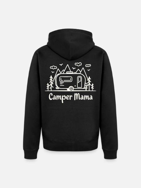 Camper Mama Abenteuer Berge Campingbus - Unisex Premium Bio Zip Hoodie - Schwarz