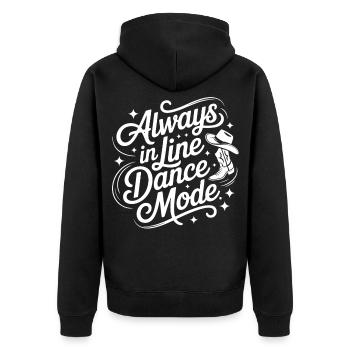 Always in Line Dance Mode - Unisex Premium Bio Zip Hoodie - Schwarz - Hinten - Nico (187cm)