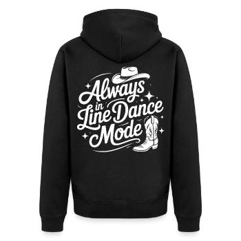 Always in Line Dance Mode - Unisex Premium Bio Zip Hoodie - Schwarz - Hinten - Nico (187cm)