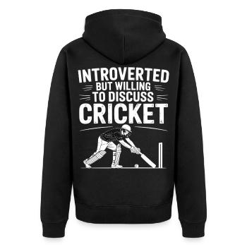 Drôle de cricket : Jeu de cricket vintage - Veste à capuche bio Premium Unisexe - noir - Dos - Nico (187cm)