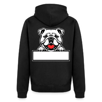 Insigne nominatif Bulldog - Veste à capuche bio Premium Unisexe - noir - Dos - Nico (187cm)