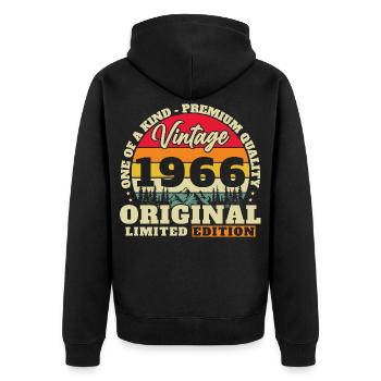 1966 Vintage Rétro Cadeau D'anniversaire - Veste à capuche bio Premium Unisexe - noir - Dos - Nico (187cm)