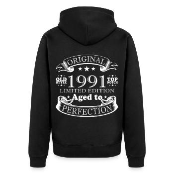 Original 1991 Millésime 1991 Anniversaire rétro 1991 - Veste à capuche bio Premium Unisexe - noir - Dos - Nico (187cm)