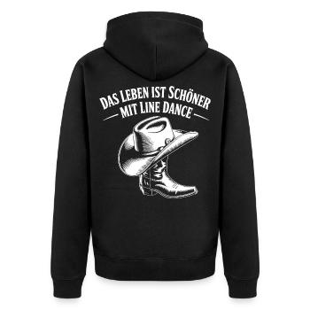 La vie est belle, danse en ligne, cowboy - Veste à capuche bio Premium Unisexe - noir - Dos - Nico (187cm)