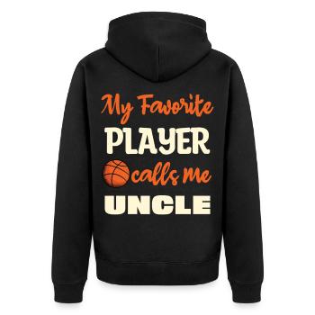 My favorite player calls me uncle - Unisex Premium Organic Zip Hoodie - black - Back - Nico (187cm)