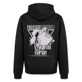 Parkour Find Your Own Way - Unisex Premium Organic Zip Hoodie - black - Back - Nico (187cm)