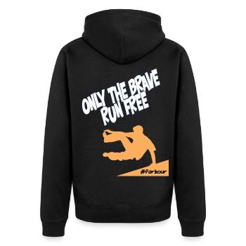 Parkour Seulement : Les Braves Run Free - Veste à capuche bio Premium Unisexe - noir - Dos - Nico (187cm)