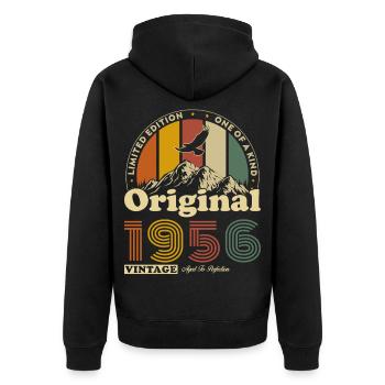 1956 Vintage Rétro Cadeau D'anniversaire - Veste à capuche bio Premium Unisexe - noir - Dos - Nico (187cm)